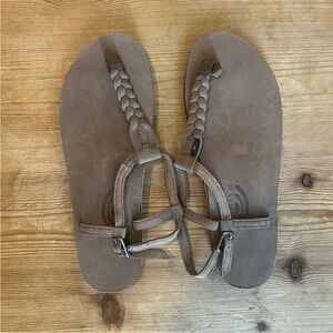 Rainbow Women's T-Street Brown Braided Sandals Size XL 8.5-9.5